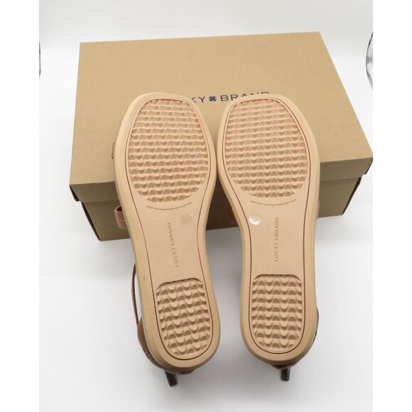 Lucky Brand Tan Leather Gladiator Sandals With Back Zipper Closure Size 8.5 - Picture 8 of 8